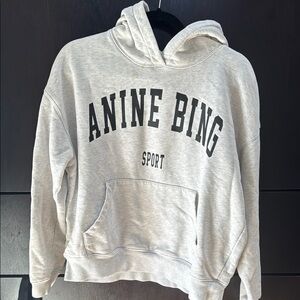 Anine Bing Gray Hoodie Sweater